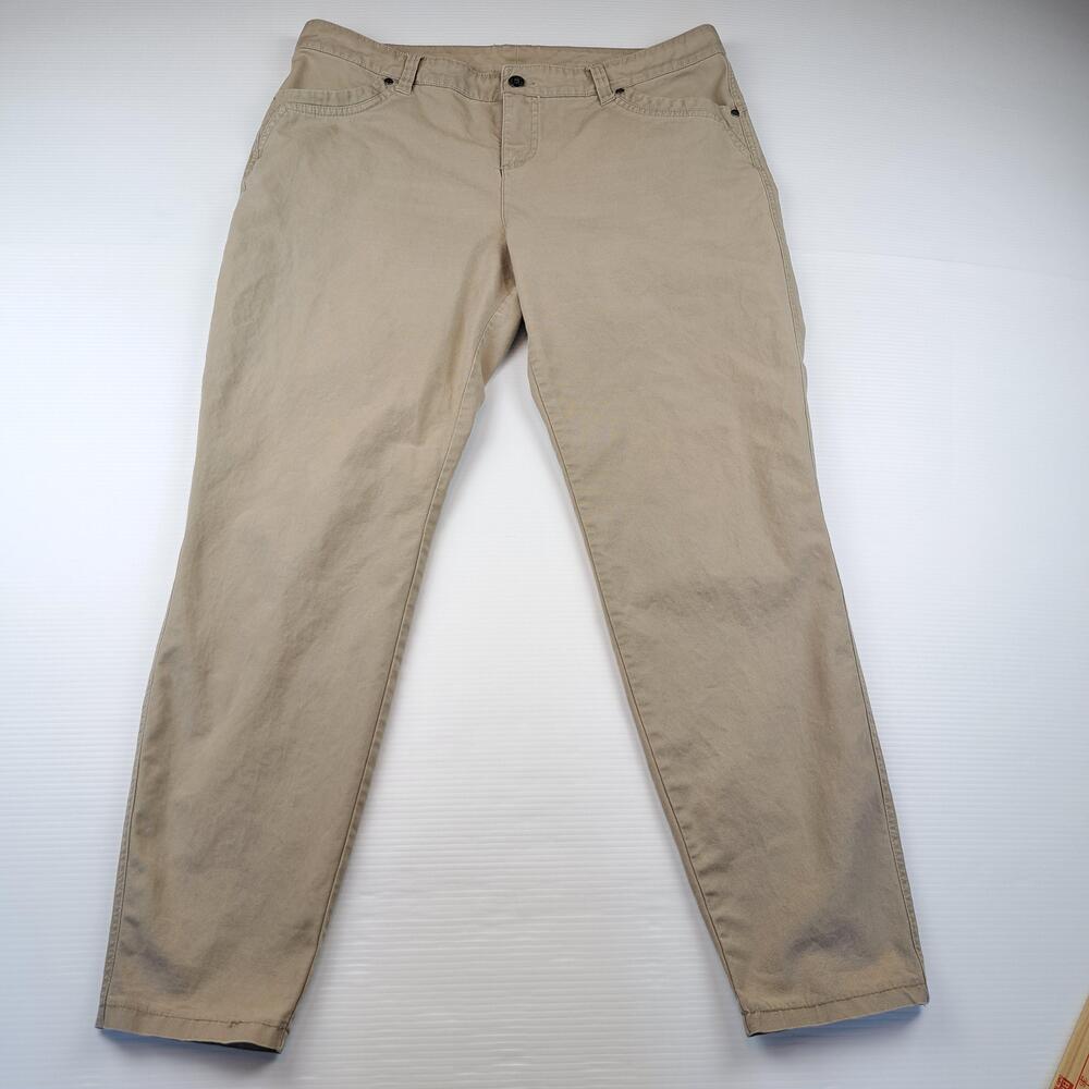 Kuhl Pants Womens 16 Beige Stretch Twill Chino Tapered Hiking Outdoor Trail